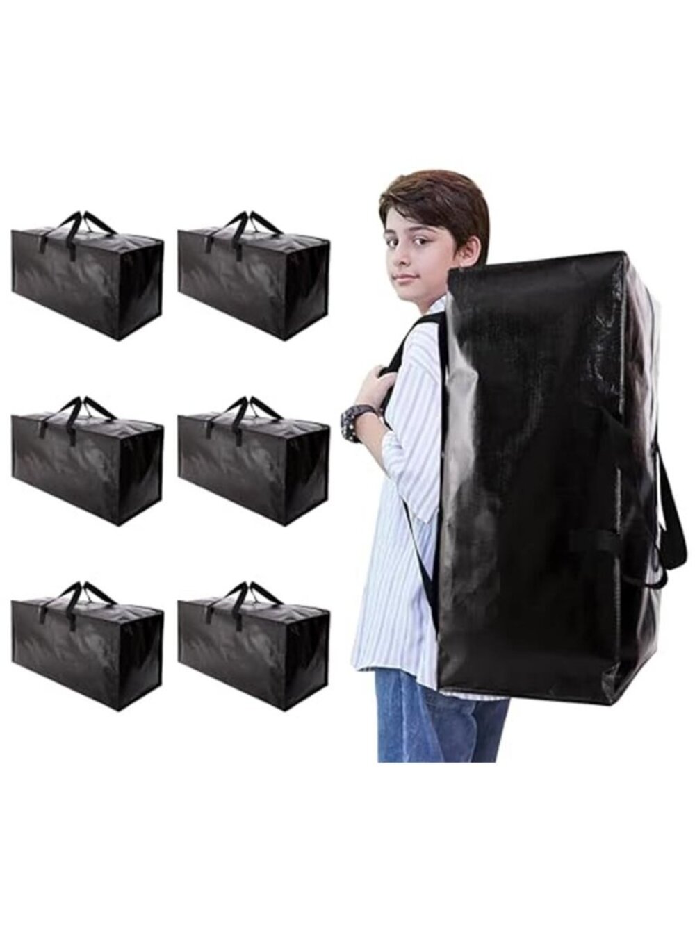 Heavy Duty Moving Bags with Backpack Straps and Strong Handles, Moving Boxes